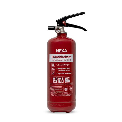 NEXA Brandsläckare pulver 2kg röd 13A 89B C