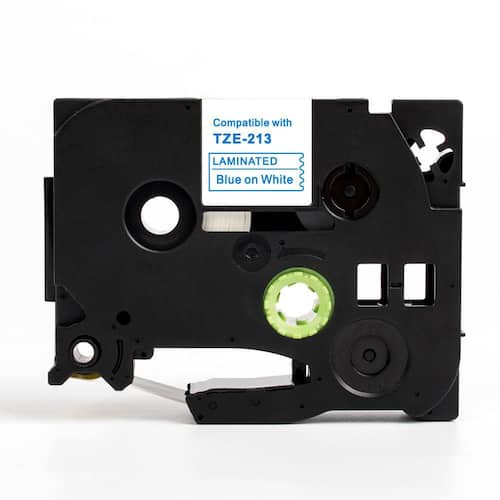 Läs mer om Tape 6mm TZe-213 Blå på Vit
