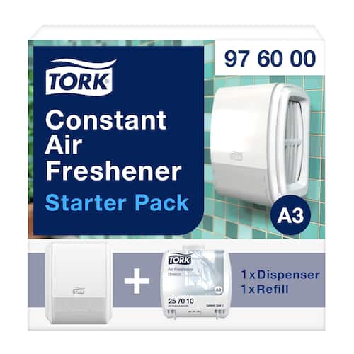Läs mer om Tork Dispenser A3 luktförbättrare och refill starter pack vit