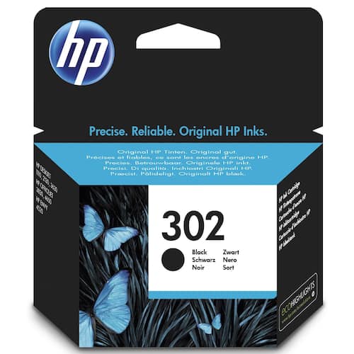 HP Bläckpatron 302 svart singelförpackning F6U66AE
