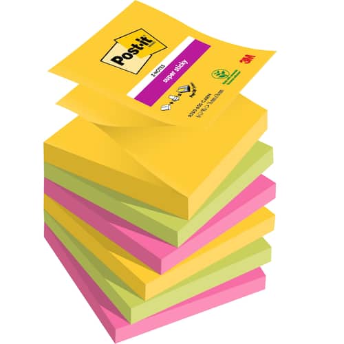 Post-it® Notes Supersticky Z-blad Carnival Collection 76x76mm