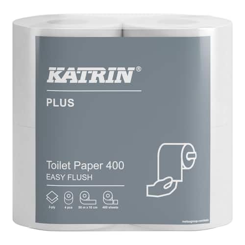KATRIN Toalettpapper Plus 400 EasyFlush 2-lager vit
