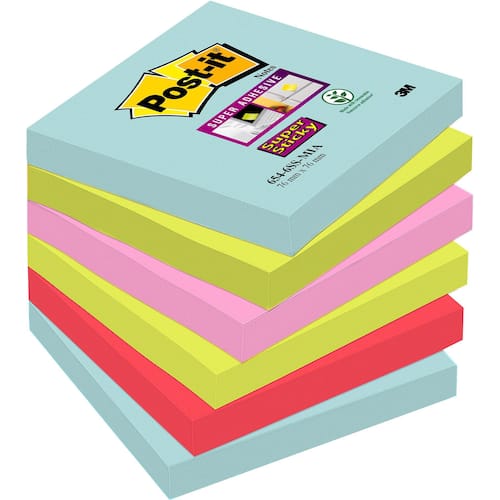 Post-it® Super Sticky-notislappar 76 x 76 mm Cosmic Colour Collection 90 lappar