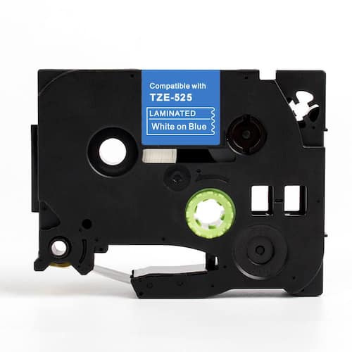 Läs mer om Tape 9mm TZe-525 Vit på Blå
