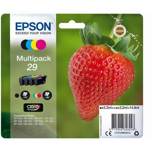 Epson Bläckpatron 29 C13T29864012 Strawberry Claria Home-bläck förpackning med 4
