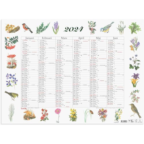 Burde Väggkalender Stora Naturalmanackan – 5040