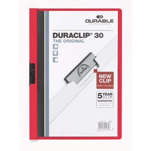 Durable Klämmapp Duraclip 2200 A4 3mm röd
