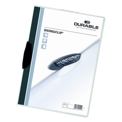 Durable Klämmapp Swingclip 2260 A4 30 ark polypropylen transparent med svart klämma