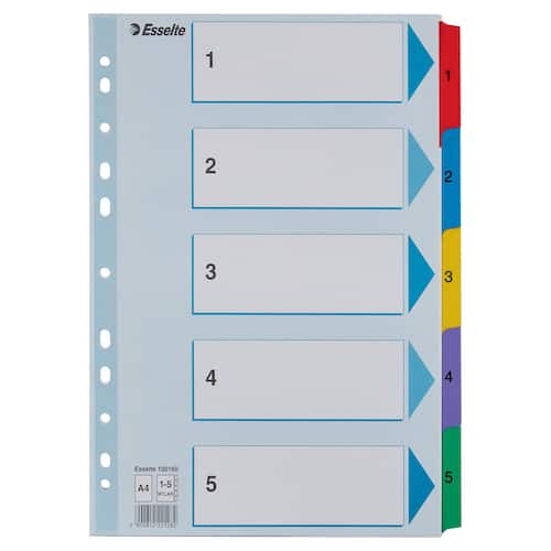 Esselte Plastregister Mylar 297 x 245&nbsp,mm 60g olika färger