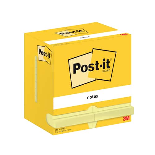 Post-it® Notes linjerade 76x127mm gul