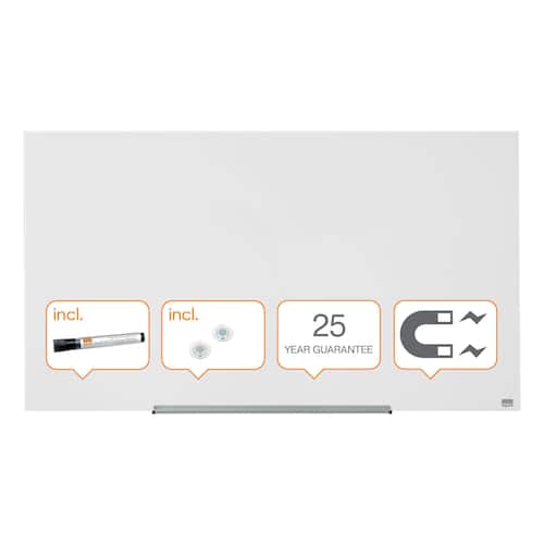 Nobo Whiteboard Glastavla i widescreenformat väggmonterad magnetisk glasyta 57” klarvit