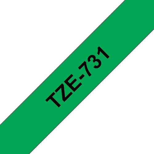Brother Tape TZE731 12mm svart på grön