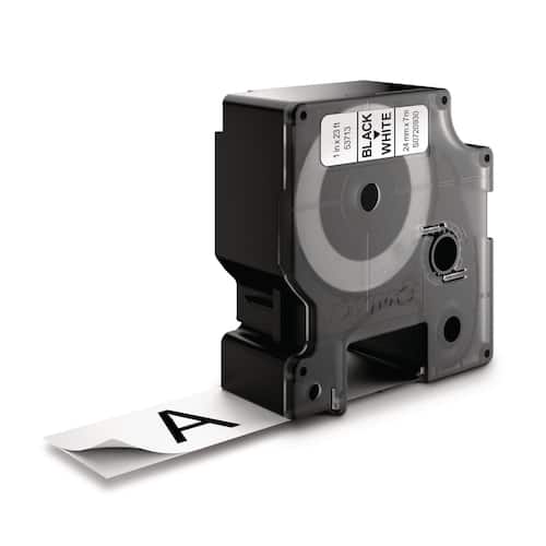 Dymo Tape D1 24mm svart på vit