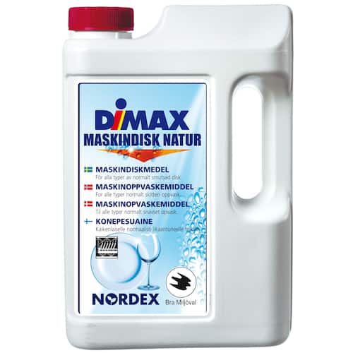 NORDEX Maskindisk Dimax Natur pulverbaserat lågskummande vitt 1,5 kg