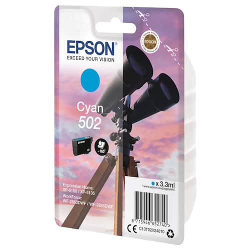 Produktfoto för Epson Bläckpatron C13T02V24010 T502 Cyan