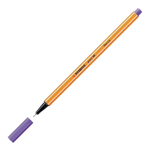 STABILO Fineliner Point 88® tunn spets orange pennkropp violett bläck
