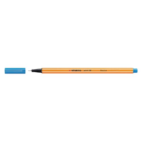 STABILO Fineliner Point 88® tunn spets orange pennkropp mellanblått bläck