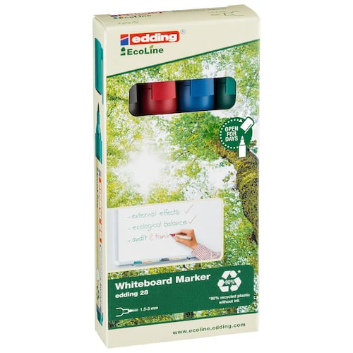 edding Whiteboardpenna 28 EcoLine 1,5–3 mm linjebredd olika färger: Svart blå röd grön