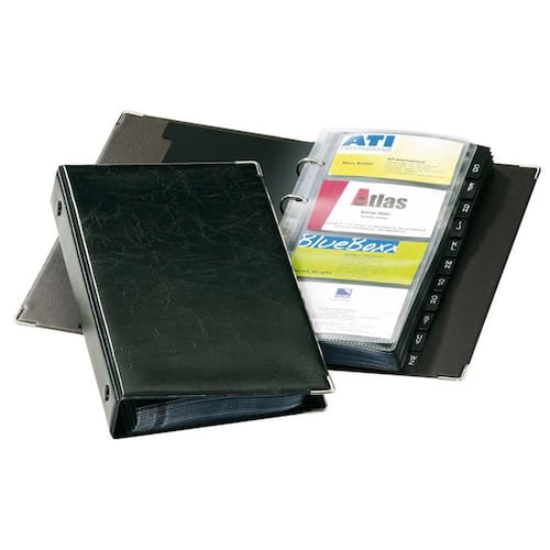 Durable Visitkortsbok VISIFIX 12 delar förtryckt: A–Z 57 x 90 mm för 200 kort flikar svart
