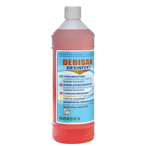 NORDEX Debisan desinfektionsmedel för spraytorkning röd oparfymerad 1l