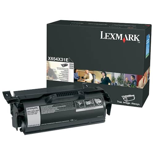 Lexmark Toner svart singelförpackning X654X31E