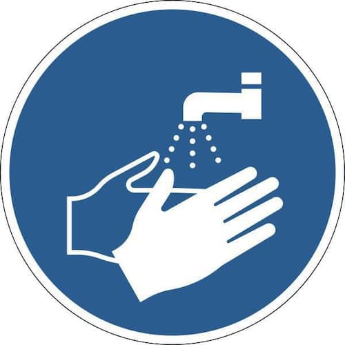 Durable Påbudsdekal ”Tvätta händerna”