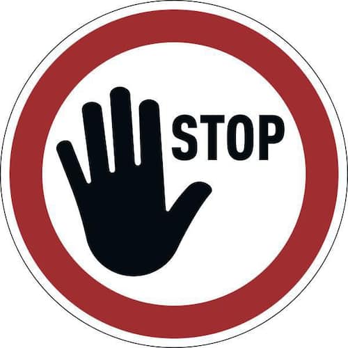 Durable Varseldekal ”STOPP” avtagbar