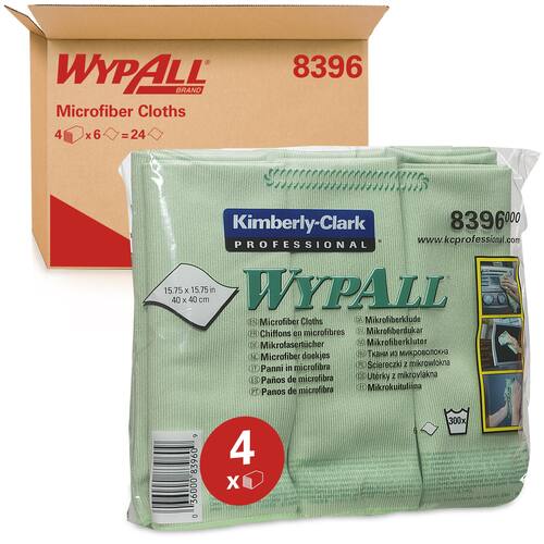 Wypall* Rengöringsduk av mikrofiber platta ark grön 400 x 400 mm