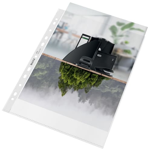 Leitz Plastficka recycled stansad PP A4 0,09 A4 transparent