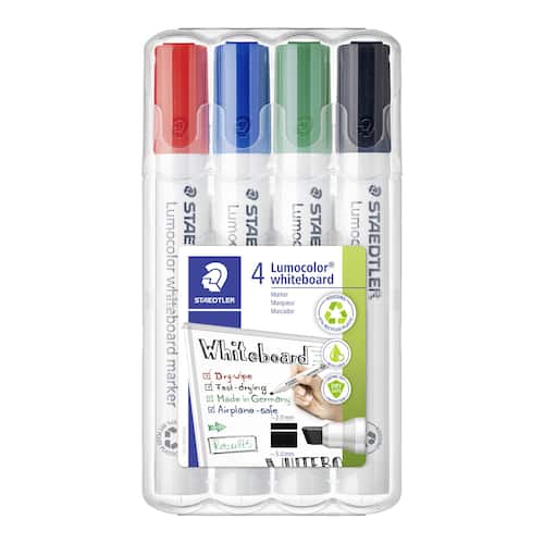 STAEDTLER Lumocolor Whiteboardpenna Lumocolor® snedskuren spets 2-5 mm linjebredd blandade färger: Svart röd blå grön