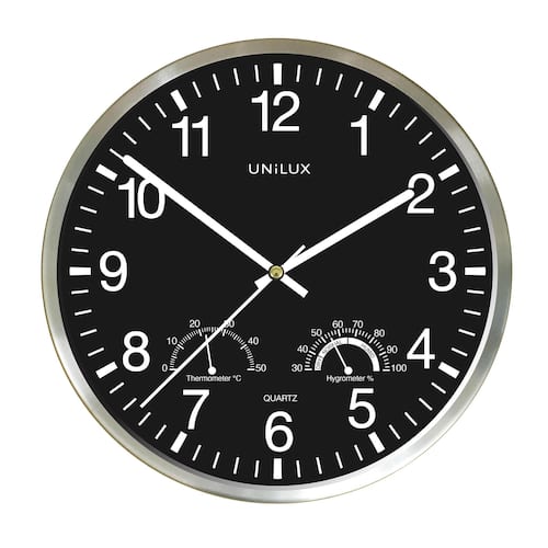 Unilux Väggklocka UNILUX Wetty ø30 cm svart