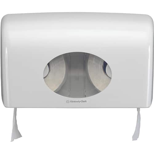 Aquarius (Kimberly-Clark) Dispenser för toalettpapper manuell dubbla fördelningsluckor plast vit