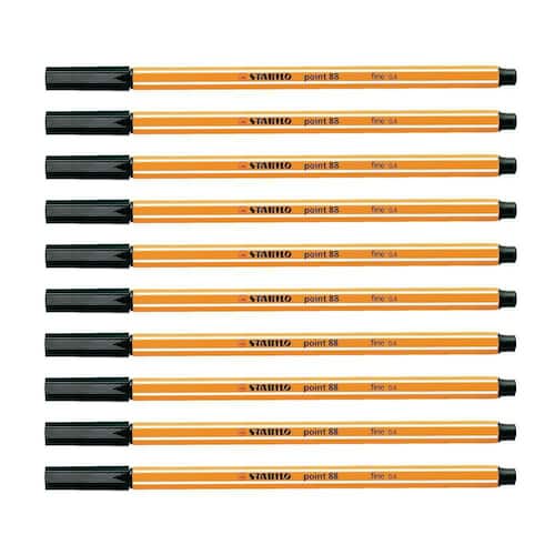 STABILO Fineliner Point 88® tunn spets orange pennkropp svart bläck