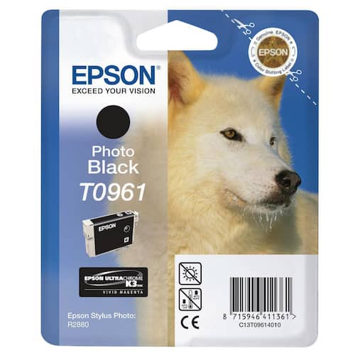 Epson Bläckpatron Husky T0961 Ultrachrome K3 fotosvart singelförpackning C13T09614010