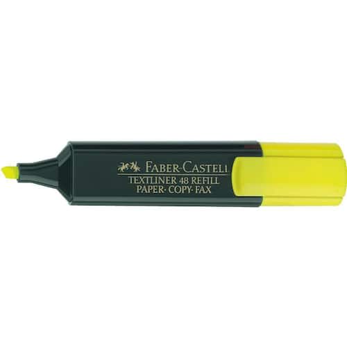 Faber-Castell Överstrykningspenna TEXTLINER 48 snedskuren spets 1 mm 2 mm och 5 mm påfyllningsbar gul