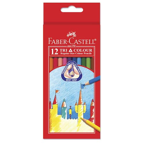 Faber-Castell Färgpennor Tri-Grip triangelformad pennkropp olika färger