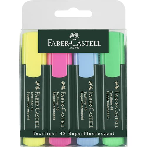 Faber-Castell Överstrykningspenna TEXTLINER 48 snedskuren spets 1 mm 2 mm och 5 mm påfyllningsbar olika färger