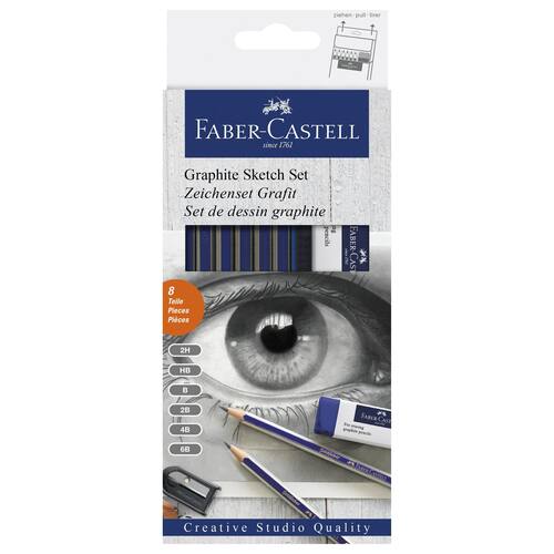 Faber-Castell Grafitpenna Goldfaber 1221 2B–2H-stift sexkantig pennkropp blå och grå
