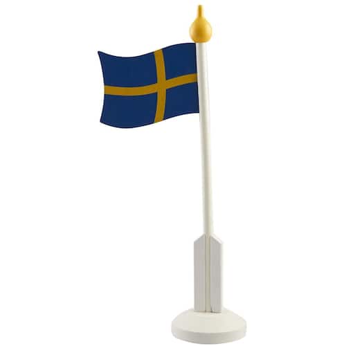 Läs mer om Bordsflagga Svenska flaggan med fot 37cm