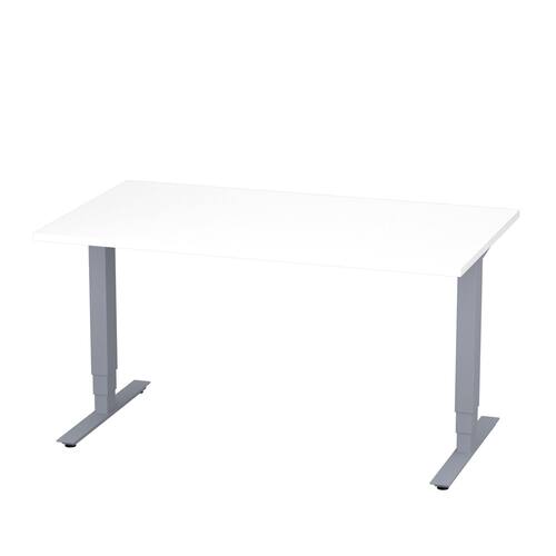deNord Design Skrivbord höj/sänk Pro 1400×800 vit/silver