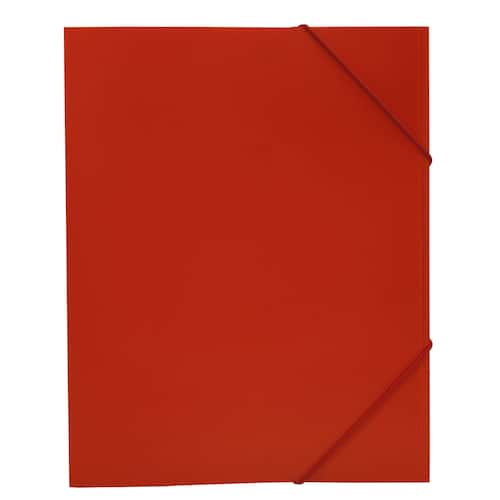 Gummibandsmapp 3-klaff A4, färgad polypropylen, röd