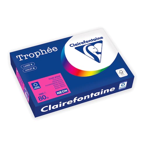 Clairefontaine Trophée A4 80 g färgat papper neonrosa