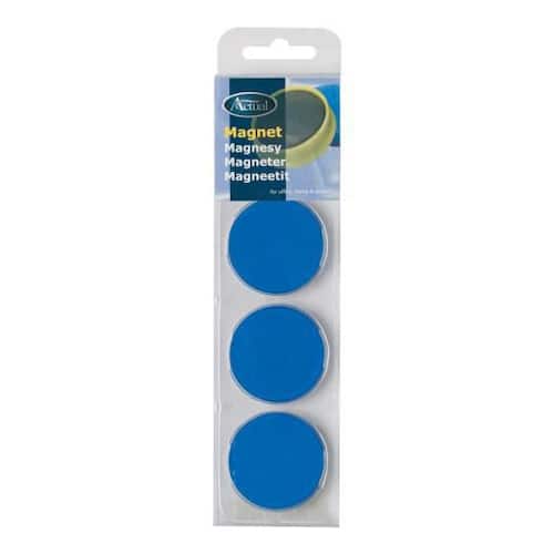 Whiteboardmagnet, rund, 40 mm, blå