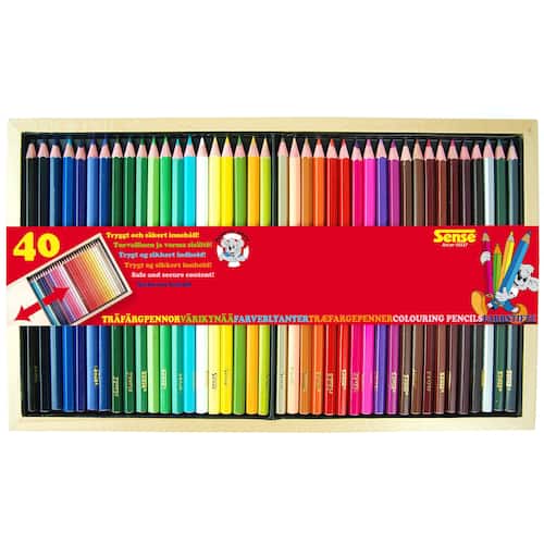 Sense Färgpennor sexkantig pennkropp olika färger