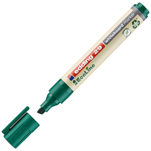 edding Whiteboardpenna 29 EcoLine. Mejselformad spets 1–5 mm linjebredd grön