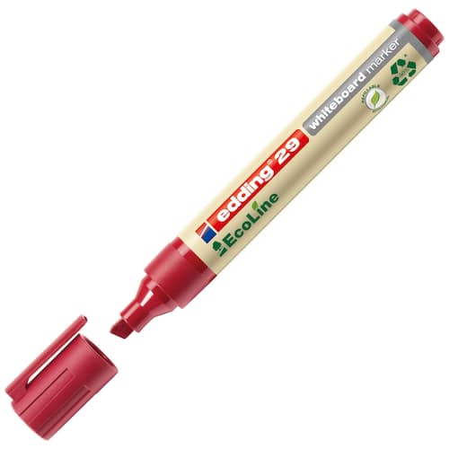 edding Icke-permanent påfyllningsbar märkpenna EcoLine 29 mejselformad spets 1–5 mm linjebredd röd