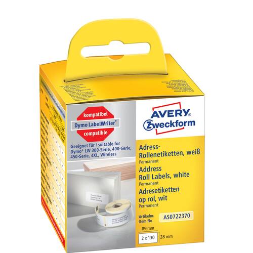 Avery Etikett på rulle 89x28mm