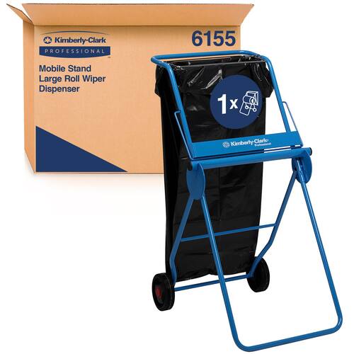 Kimberly-Clark Professional Golvställ/säckhållare stor med två hjul stål blå