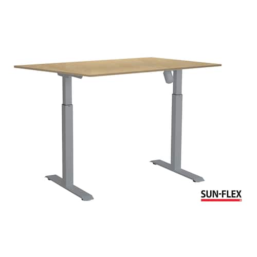 SUN-FLEX® Bord I höj/sänk 160x80 grå/björk