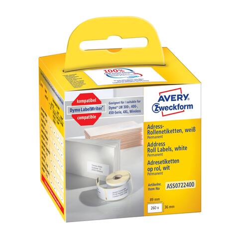 Avery Etikett på rulle 89x36mm